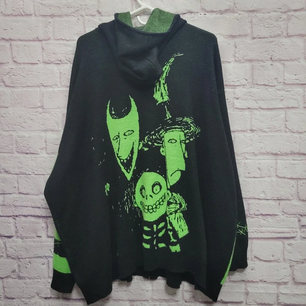 Disney Nightmare Before Xmas Oogie Boogie Hoodie Sweater Her Universe Full Zip - Picture 2 of 10